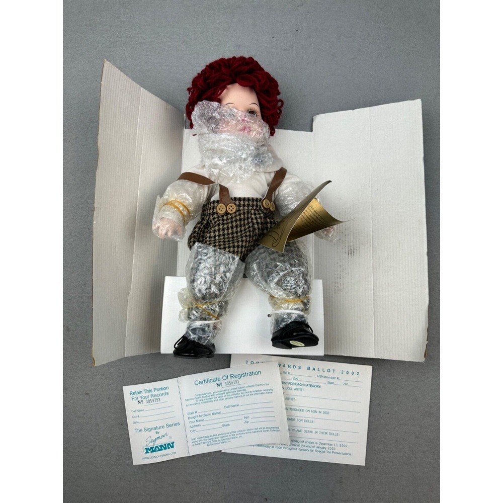 Seymour Mann Raggedy Andy Doll Connoisseur Collection Hand Painted Porcelain NEW